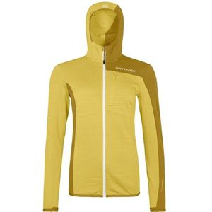 Ortovox Womens Fleece Light Grid Hooded Jacket Fleecevest (Dames |geel)