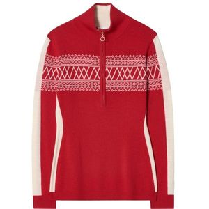 We Norwegians Womens Signature 1/4-Zip Merinotrui (Dames |rood)