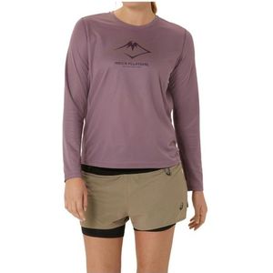 Asics Womens Fujitrail Logo L/S Top Hardloopshirt (Dames |bruin)