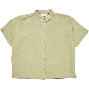 Mazine Womens Short Sleeve Linen Shirt Blouse (Dames |beige)