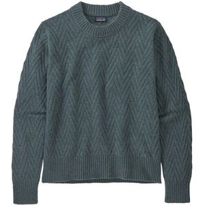 Patagonia Womens Recycled Wool Crewneck Sweater Wollen trui (Dames |blauw/grijs)