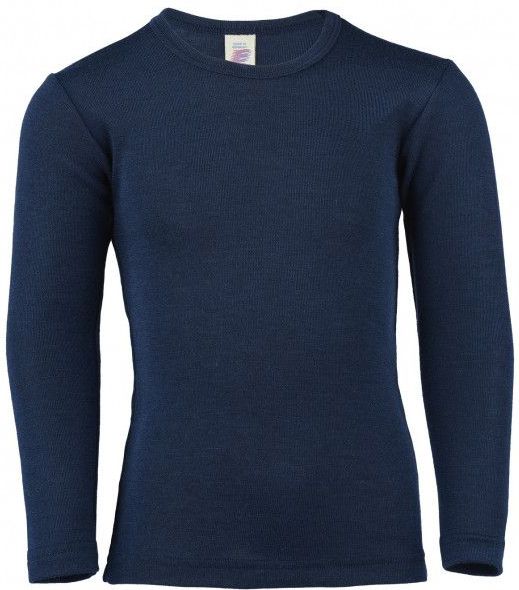 Engel - Kinder Onderhemd L/S - Blauw - Merino-ondergoed