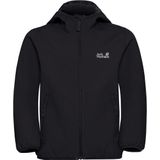 Jack Wolfskin - FOURWINDS JACKET KIDS - Softshell-jack - Zwart - Met Capuchon