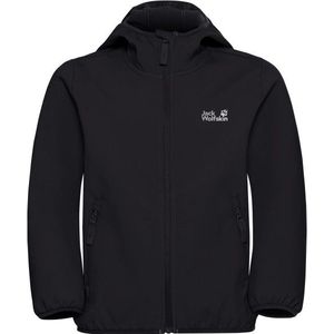 Jack Wolfskin - FOURWINDS JACKET KIDS - Softshell-jack - Zwart - Met Capuchon