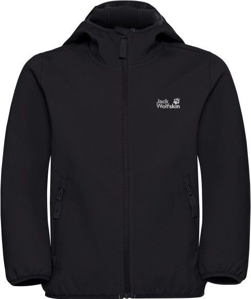 Jack Wolfskin - FOURWINDS JACKET KIDS - Softshell-jack - Zwart - Met Capuchon
