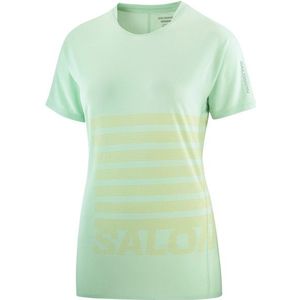 Salomon Womens Sense Aero S/S Tee GFX Hardloopshirt (Dames |groen)