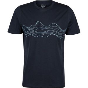 Stoic Merino155 LaholmSt Print T-Shirt Lines Merinoshirt (Heren |blauw)