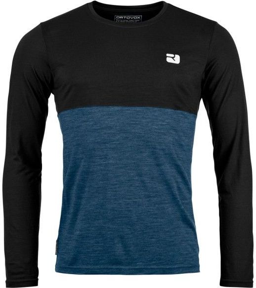 Ortovox - 150 Cool Logo L/S - Merinoshirt - Zwart/Blauw