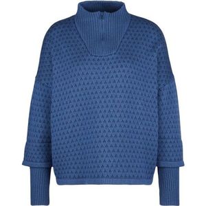Stoic Womens Heavy MerinoKnit MMXXNorbotten Half Zip Merinotrui (Dames |blauw)