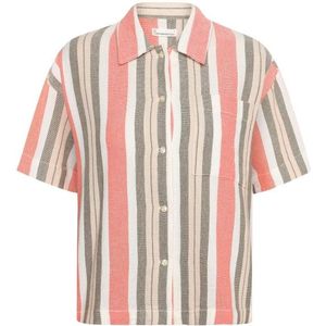 KnowledgeCotton Apparel Womens Striped S/S Shirt Blouse (Dames |roze)