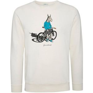 GreenBomb Animal Donkey Bike Summer Wild Sweatshirts Trui (Heren |wit)