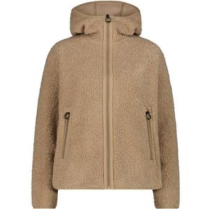 CMP Womens  Jacket Fix Hood Bonded Teddy Fleecevest (Dames |beige)