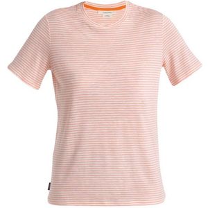 Icebreaker Womens Merino Linen S/S Tee Stripe Merinoshirt (Dames |roze)