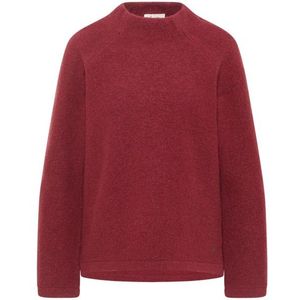Tranquillo Womens Kurzer Pullover aus Reiner Walkwolle Wollen trui (Dames |rood)