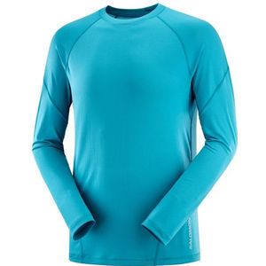 Salomon Cross Run L/S Tee Hardloopshirt (Heren |turkoois)