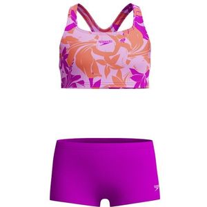 Speedo Kids Allover 2 Piece Boyleg Short Bikini (Kinderen |purper)