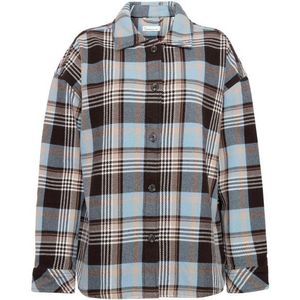 KnowledgeCotton Apparel Womens Heavy Flannel Check Blouse (Dames |grijs)