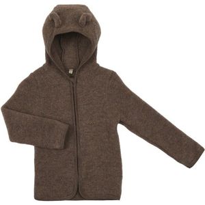 Huttelihut Kids Jacket Bear Ears Wool Fleece Merinovest (Kinderen |bruin)