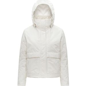 K-Way Womens Kali Warm Cotton Nylon Winterjack (Dames |grijs/wit |waterdicht)