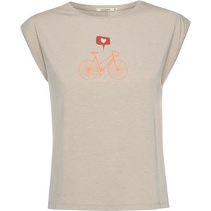 GreenBomb Womens Bike Love Timid Top T-shirt (Dames |beige)