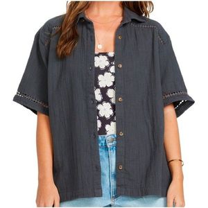 Billabong Womens Summers End S/S WVN Blouse (Dames |grijs)