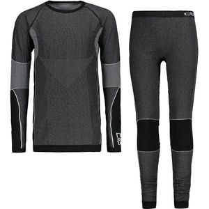 CMP Kids Seamless Set (Sweat+Pant) Thermo-ondergoed (Kinderen |grijs/zwart)