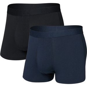 Saxx Droptemp Cooling Cotton Trunk Fly 2-Pack Ondergoed (Heren |blauw/zwart)