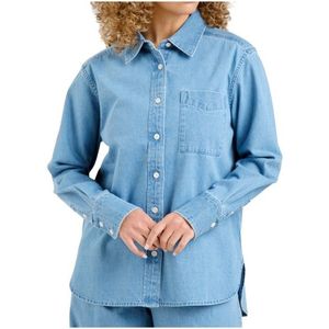 DEDICATED Womens Shirt Hult Denim Overhemd (Dames |blauw)
