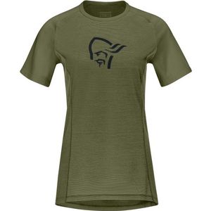 Norrona Womens Fjora Wool T-Shirt Fietsshirt (Dames |olijfgroen)
