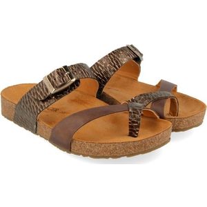 HAFLINGER Bio Juno leren sandaal kurken voetbed unisex, Bruin 1781, 36 EU