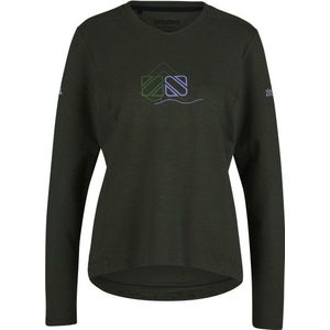 Zimtstern Womens EcoFlowz Shirt L/S Fietsshirt (Dames |zwart/olijfgroen)