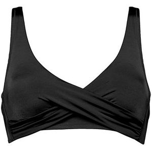 Watercult Womens Shimmering Solids Cross-Over Bikini Top Bikinitop (Dames |zwart)