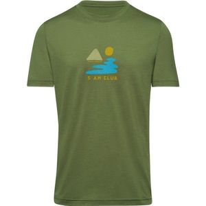 Thermowave Merino Life T-Shirt 5AM Club Merinoshirt (Heren |olijfgroen)