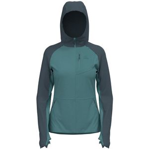 Odlo Womens Ascent Mid Layer Hoody Full Zip Fleecevest (Dames |turkoois/blauw)