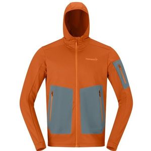 Norrona Falketind Warm2 Stretch Hood Fleecevest (Heren |oranje)