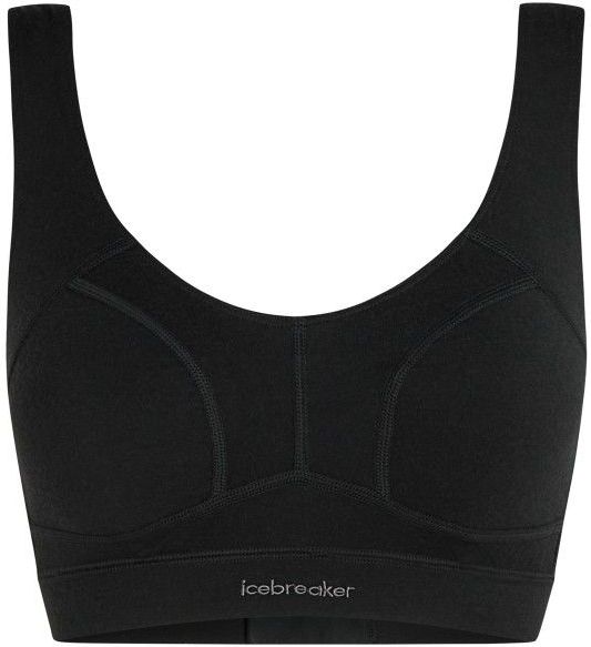 Icebreaker - W Merino Queens Clasp Bra - Zwart - Beha van Wol