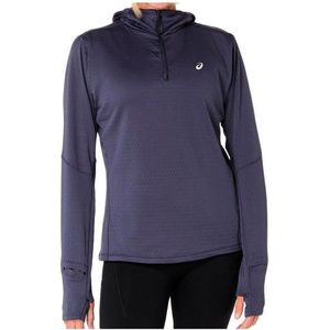 Asics Womens Road Winter L/S Hoodie Hardloopshirt (Dames |blauw)