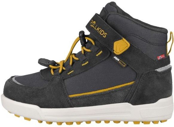 KIDS - GRYLLEFJORD MID CUT - Enkellaars - Zwart - Leer/Textiel