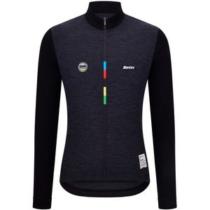 Santini UCI World Champion Long-Sleeve Jersey Mondo Fietsshirt (zwart/blauw)