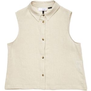 Mazine Womens Sleeveless Linen Blouse Blouse (Dames |beige)