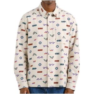 DEDICATED Shirt Rute Flannel Trout And Waves Overhemd (Heren |beige)