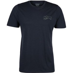Stoic Merino155 LaholmSt Print T-Shirt Mountain Merinoshirt (Heren |blauw)