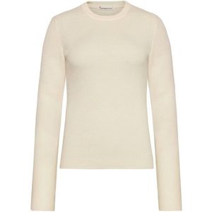 KnowledgeCotton Apparel Womens 2x2 Fine Merino Rib L/S Wollen trui (Dames |beige)