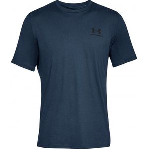 Under Armour Sportstyle Left Chest S/S Sportshirt (Heren |blauw)