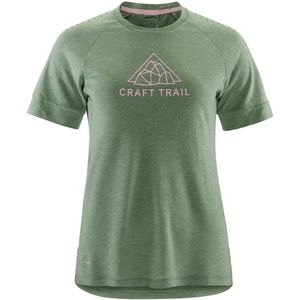 Craft Womens Pro Trail Wool S/S Tee Hardloopshirt (Dames |groen/olijfgroen)