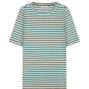KnowledgeCotton Apparel Womens Striped Rib T-Shirt T-shirt (Dames |grijs)