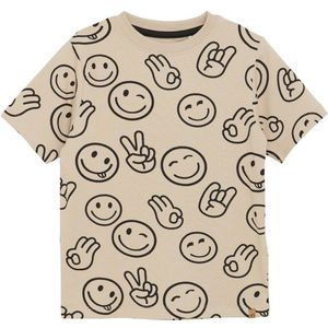 Minymo Kids T-Shirt S/S AOP T-shirt (Kinderen |beige)