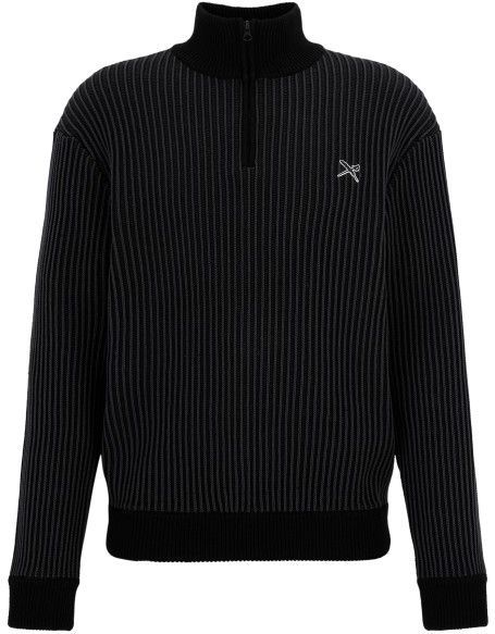 Iriedaily - Enziaan - Trui - Zwart/Wit - Halve Rits