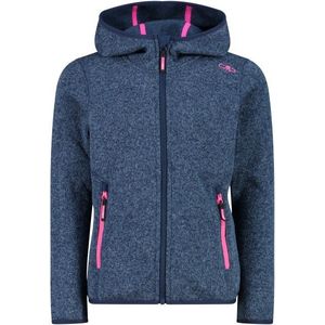 CMP Girls Jacket Fix Hood Jacquard Knitted 3H19825 Fleecevest (Kinderen |blauw)