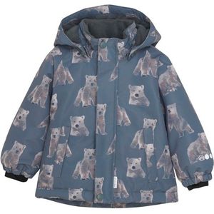 Minymo Kids Snow Jacket AOP Winterjack (Kinderen |grijs/blauw |waterdicht)